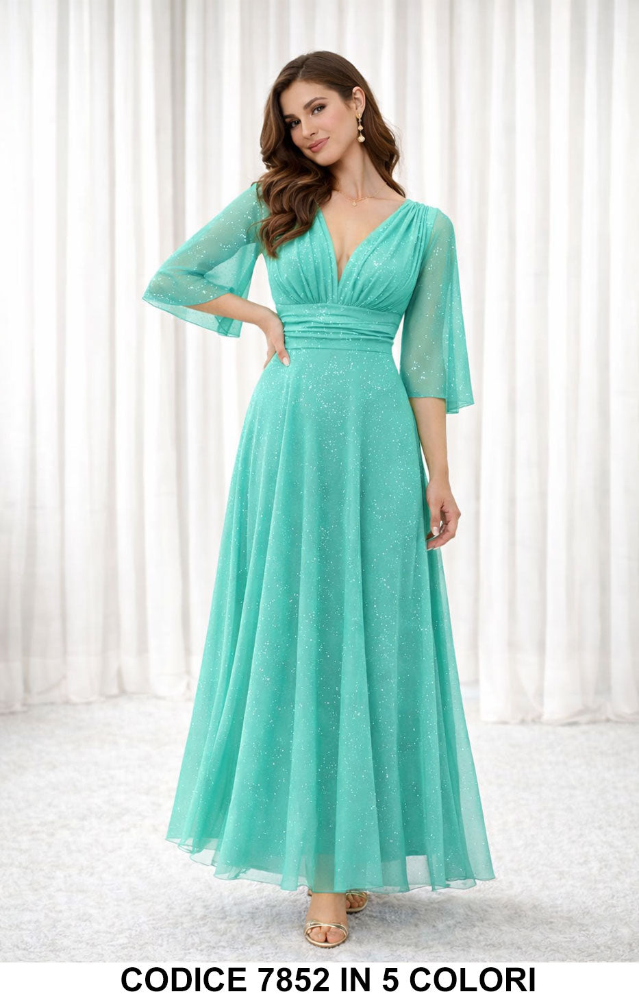 Abito 4985 colore Verde Tiffany