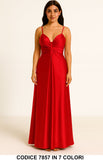 Abito lungo elegante con spalline sottili Evento Vestito Cerimonia Serata in 7 colori – 7857
