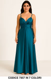 Abito lungo elegante con spalline sottili Evento Vestito Cerimonia Serata in 7 colori – 7857