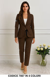 Tailleur donna elegante con giacca monopetto e pantalone dritto Completo Casual in 4 colori – 7867