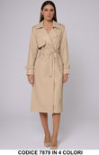 Trench lungo doppiopetto con cintura Cappotto Elegante Casual Chic in 4 colori – 7879