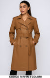 Trench lungo doppiopetto con cintura Cappotto Elegante Casual Chic in 4 colori – 7879