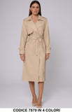 Trench lungo doppiopetto con cintura Cappotto Elegante Casual Chic in 4 colori – 7879