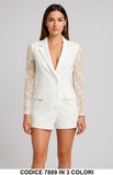 Tutina blazer elegante con maniche in pizzo Jumpsuit Evento Cerimonia in 3 colori – 7889