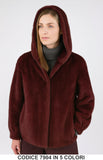 Cappotto pelliccia ecologica con cappuccio GIubbotto Fashion Morbido in 5 colori – 7904