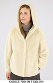 Cappotto pelliccia ecologica con cappuccio GIubbotto Fashion Morbido in 5 colori – 7904