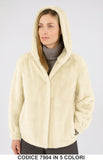 Cappotto pelliccia ecologica con cappuccio GIubbotto Fashion Morbido in 5 colori – 7904