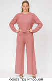 Completo maglia e pantalone a trama rombi Coordinato Morbido Caldo Tuta in 7 colori – 7920