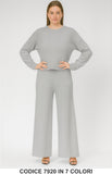 Completo maglia e pantalone a trama rombi Coordinato Morbido Caldo Tuta in 7 colori – 7920