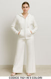 Completo in maglia luccicante con cappuccio e zip Felpa Cappuccio Pantalone Tuta Fashion in 5 colori – 7921
