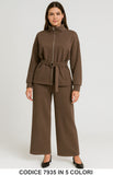 Completo Donna con Giacca Cinta e Pantalone Palazzo Coordinato Casual in 5 Colori – 7935
