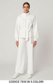 Completo Donna con Giacca Cinta e Pantalone Palazzo Coordinato Casual in 5 Colori – 7935