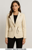 Blazer Elegante con Coulisse e Tasche Giacca Fashion Chic Casual in 5 Colori – 7943