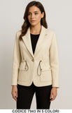 Blazer Elegante con Coulisse e Tasche Giacca Fashion Chic Casual in 5 Colori – 7943