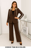 Completo Donna Tailleur Sportivo con Giacca a Cappuccio e Pantalone con Bande Laterali in 6 Colori – 7946