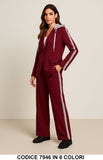 Completo Donna Tailleur Sportivo con Giacca a Cappuccio e Pantalone con Bande Laterali in 6 Colori – 7946