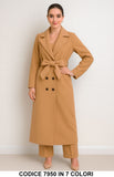 Cappotto Lungo Doppiopetto con Cintura Elegante Fashion in 7 Colori – 7950