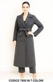Cappotto Lungo Doppiopetto con Cintura Elegante Fashion in 7 Colori – 7950