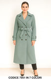 Cappotto Lungo Elegante Doppiopetto con Cintura Trench Fashion Chic Casual In 7 Colori – 7951