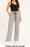 Pantalone Donna Felpato con Bottoni Laterali Pantaloni Donna Ragazze in 5 Colori – 7952