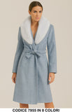 Cappotto con collo in ecopelliccia e cintura Fashion Elegante Capospalla in 8 colori – 7955
