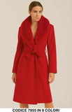 Cappotto con collo in ecopelliccia e cintura Fashion Elegante Capospalla in 8 colori – 7955