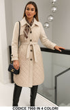 Cappotto Trapuntato con Cintura e Foulard Trench Elegante Fashion in 4 colori – 7960