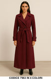 Cappotto Lungo Effetto Dainetto con Cintura Capospalla Morbido Elegante in 4 colori – 7963