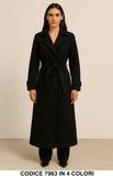 Cappotto Lungo Effetto Dainetto con Cintura Capospalla Morbido Elegante in 4 colori – 7963