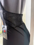 Abito lungo con inserto in pizzo in vita Vestito Elegante Cerimonia Evento in 3 Colori – 7968