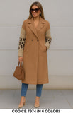 Cappotto Donna con Maniche in Maglia Animalier – Elegante e Caldo in 6 Colori – 7974