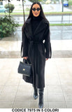 Cappotto Donna Lungo con Cintura e Colletto Revers – Elegante e Caldo in 5 Colori – 7975
