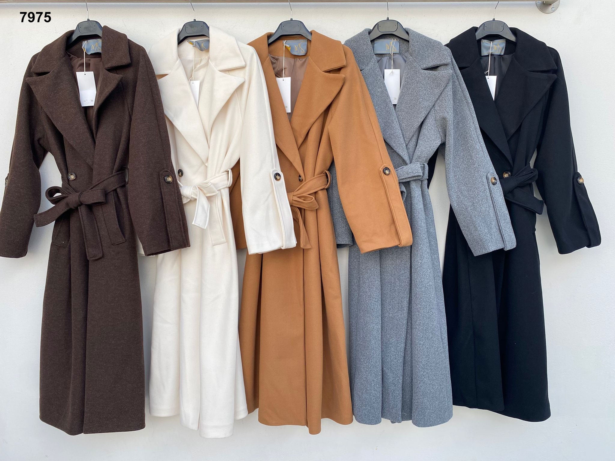 Cappotto Donna Lungo con Cintura e Colletto Revers – Elegante e Caldo in 5 Colori – 7975