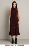 Abito Midi in Morbida Maglia con Strass Vestito Lungo Elegante e Caldo in 5 Colori – 7979