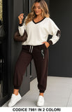 Completo Donna Casual Felpa e Pantalone Jogger Tuta Sportiva Chic in 2 Colori – 7981