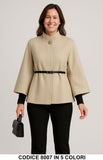 Cappa elegante con cintura e bottone gioiello Giubbotto Mantella in 5 colori – 8007
