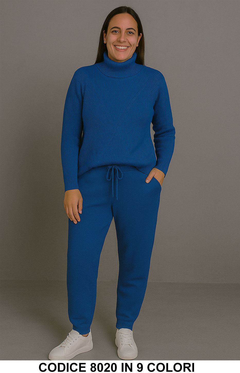 Blu Ottanio donna elegante Made in Italy