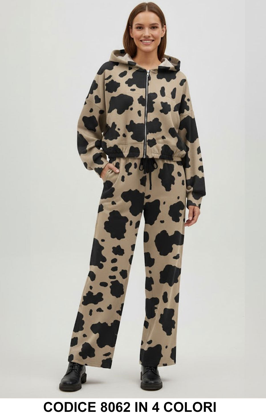 Beige + Nero donna elegante Made in Italy