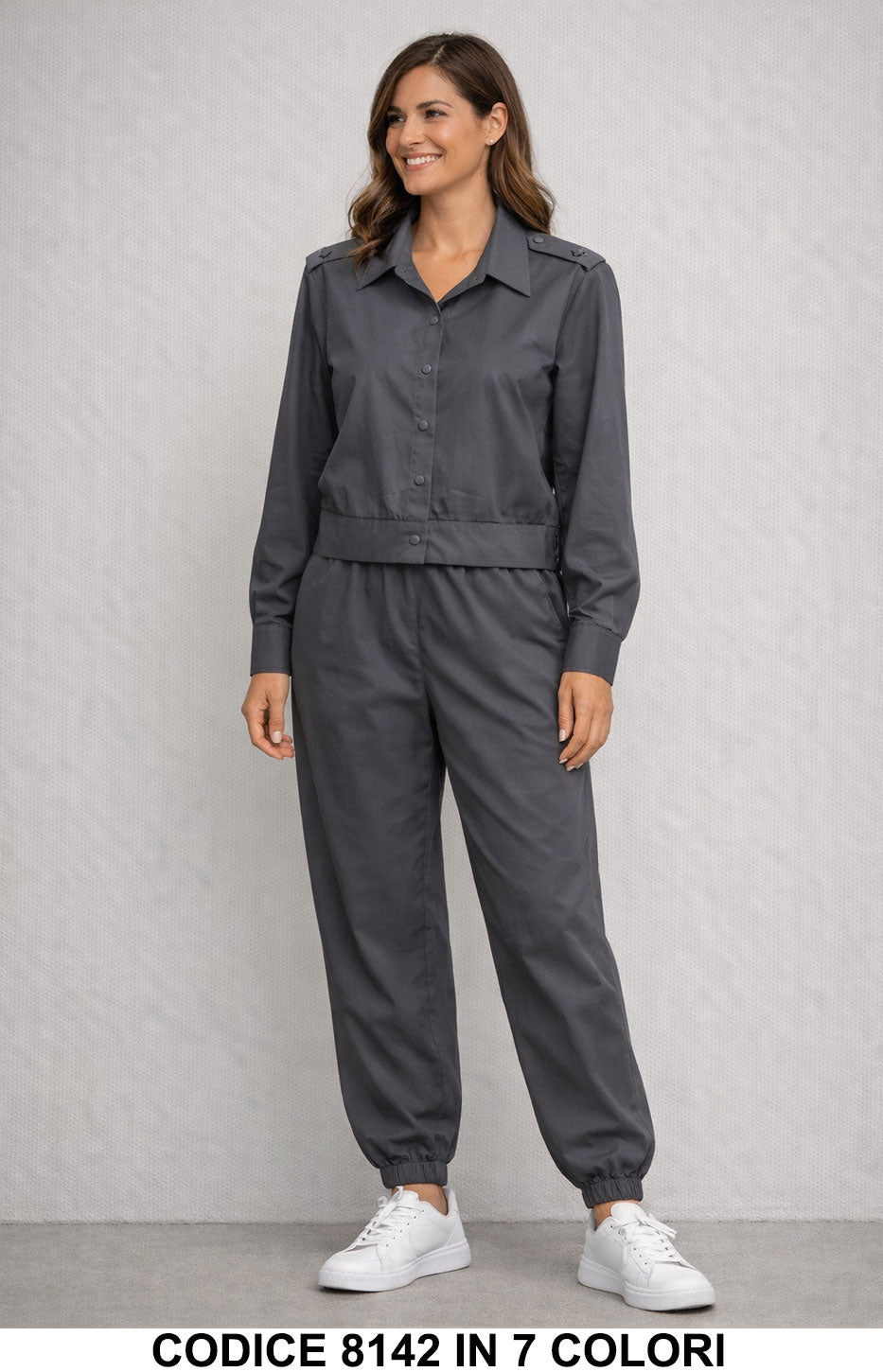 Grigio Scuro donna elegante Made in Italy