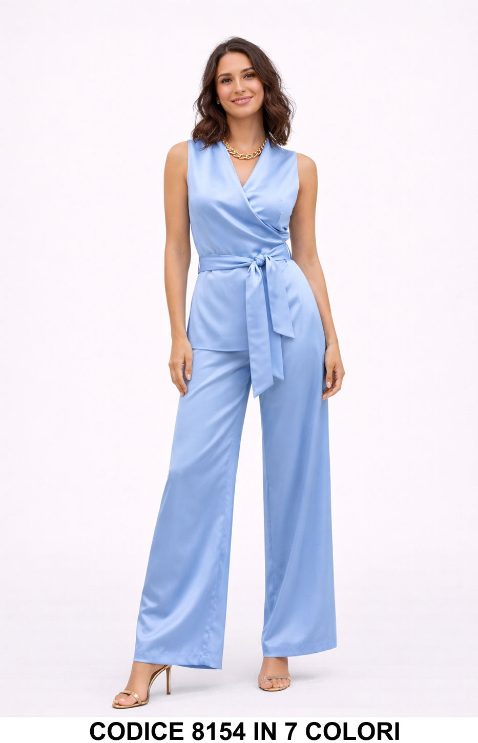 Celeste donna elegante Made in Italy