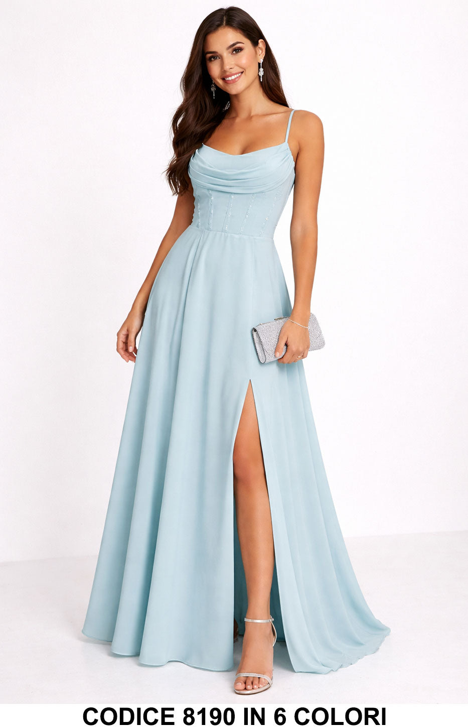 Tailleur 5795 colore Azzurro Polvere