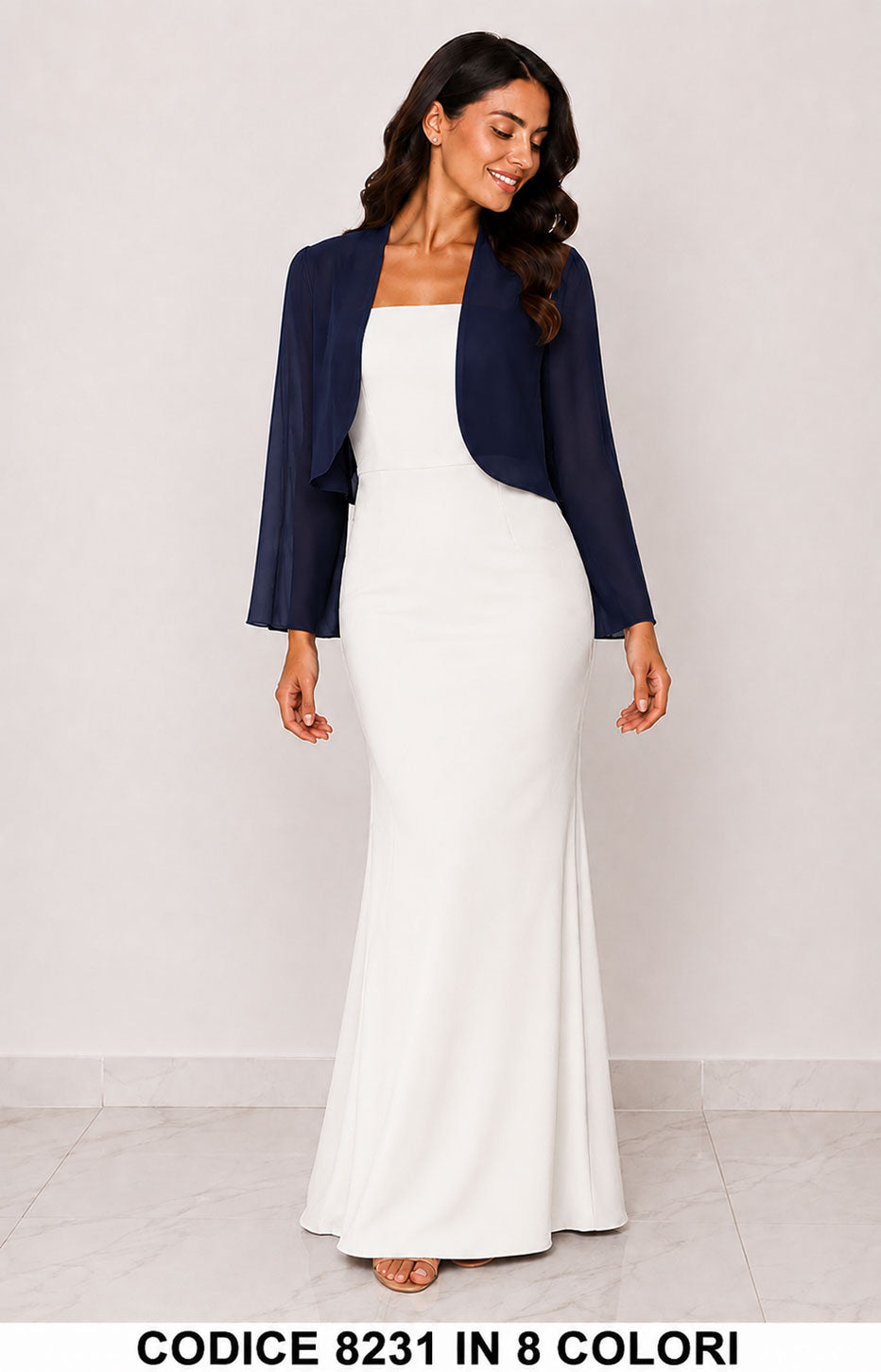Stola Bolero Elegante Chiffon Cerimonia Donna Coprispalla in 7 Colori – 8231