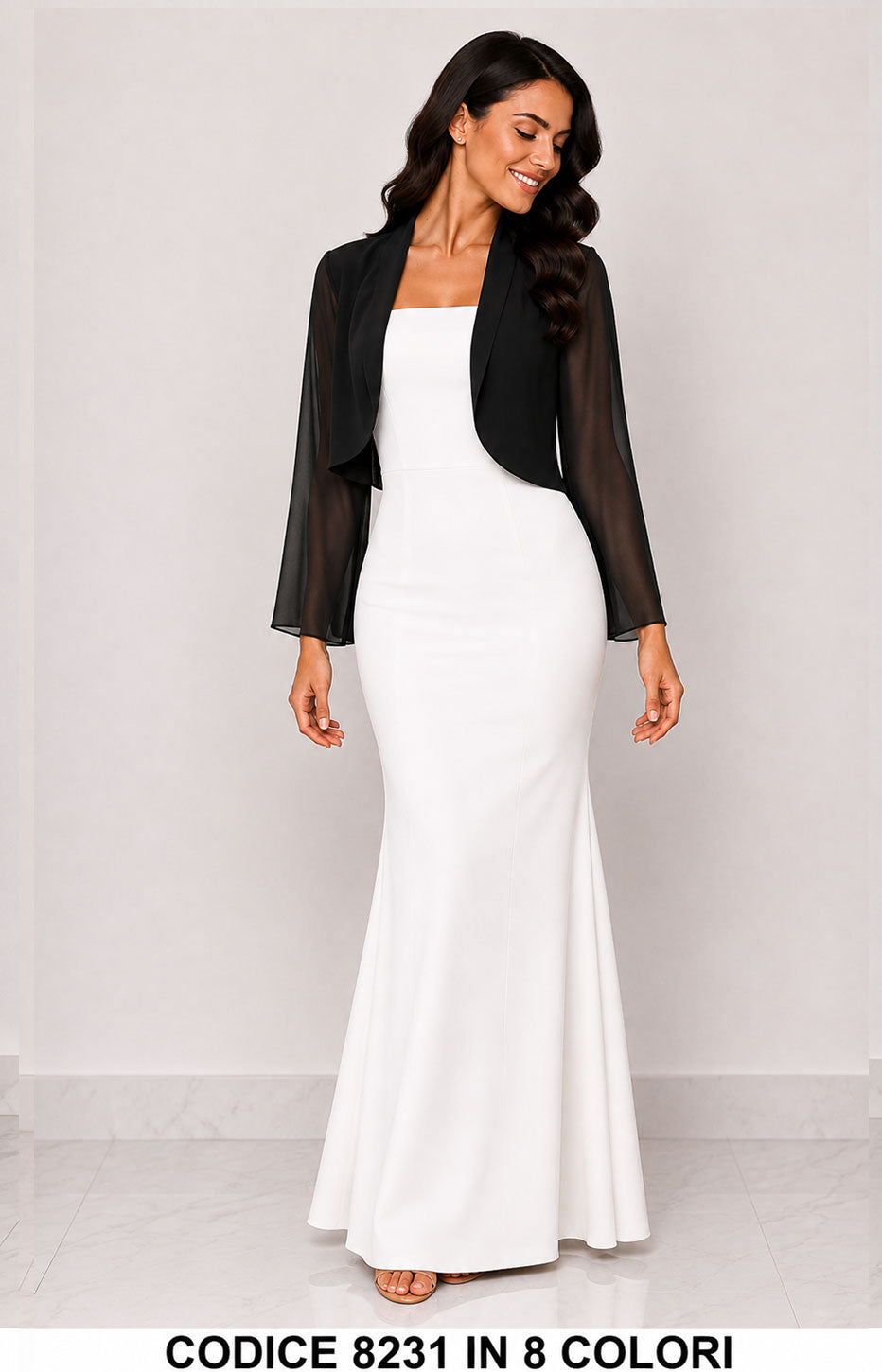 Stola Bolero Elegante Chiffon Cerimonia Donna Coprispalla in 7 Colori – 8231