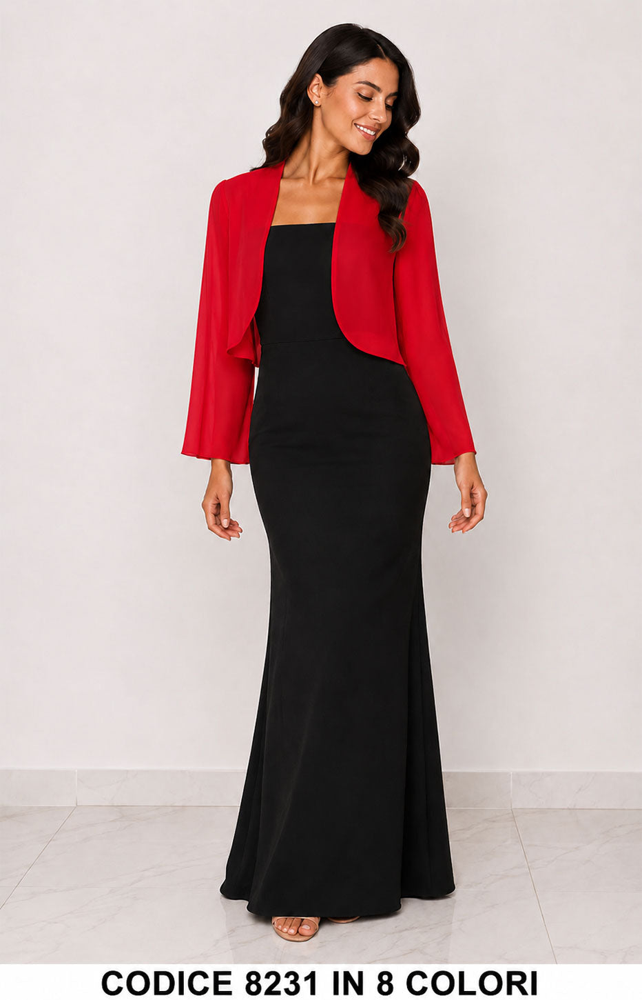 Stola Bolero Elegante Chiffon Cerimonia Donna Coprispalla in 7 Colori – 8231