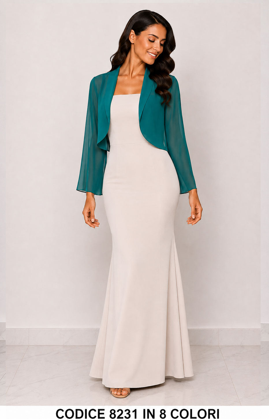 Stola Bolero Elegante Chiffon Cerimonia Donna Coprispalla in 7 Colori – 8231
