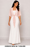 Stola Elegante Cerimonia Donna in Chiffon con Nodo Frontale Coprispalla in 8 Colori - 8232