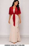 Stola Elegante Cerimonia Donna in Chiffon con Nodo Frontale Coprispalla in 8 Colori - 8232
