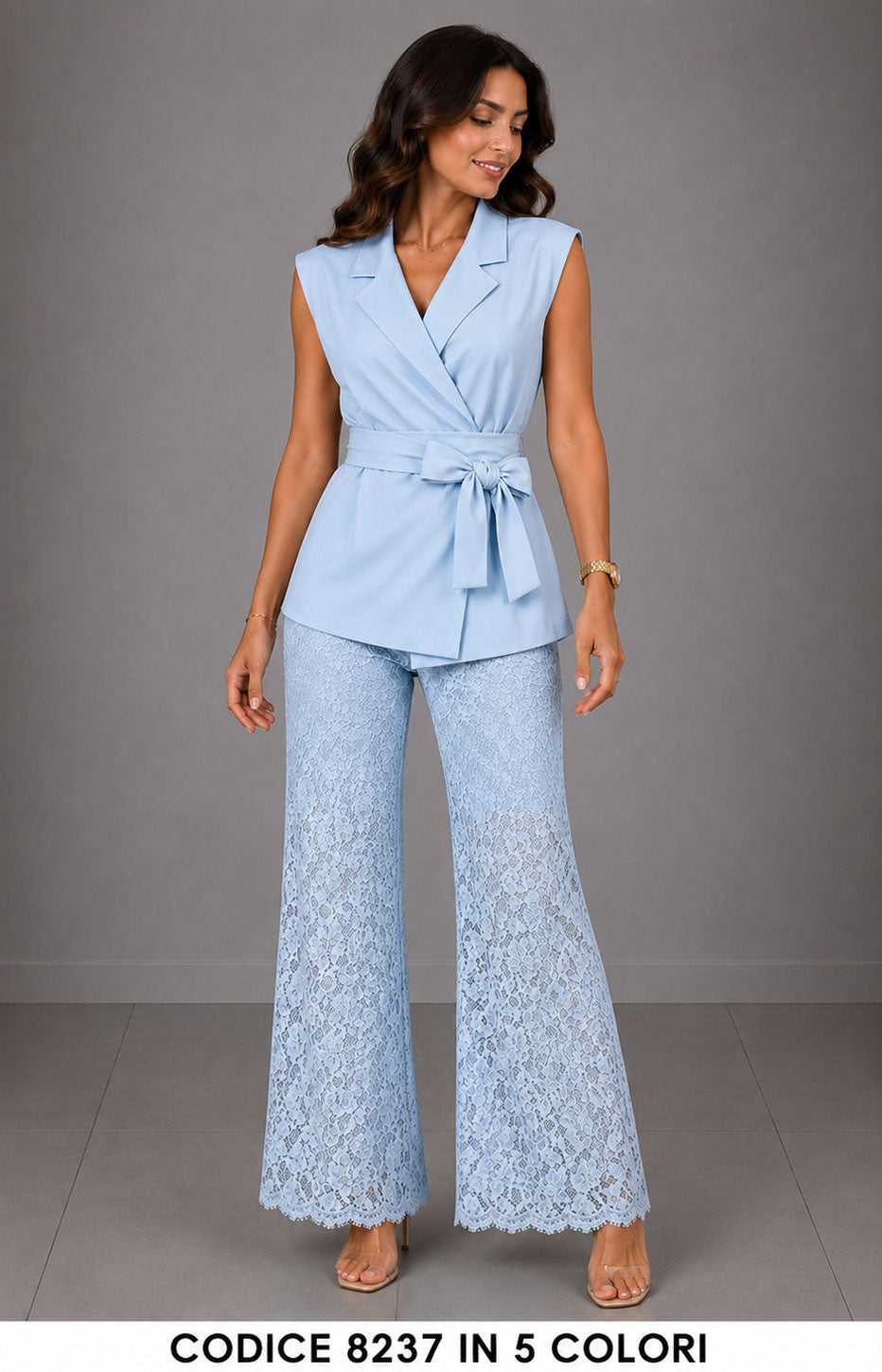 Celeste donna elegante Made in Italy