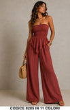 Completo 2 pezzi estivo con top fascia e pantalone palazzo Coordinato Casual in 11 colori – 8285