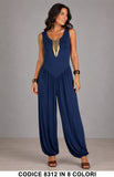Tuta Lunga intera Morbida con Schiena Scoperta Jumpsuit Plissè Casual in 8 Colori – 8312